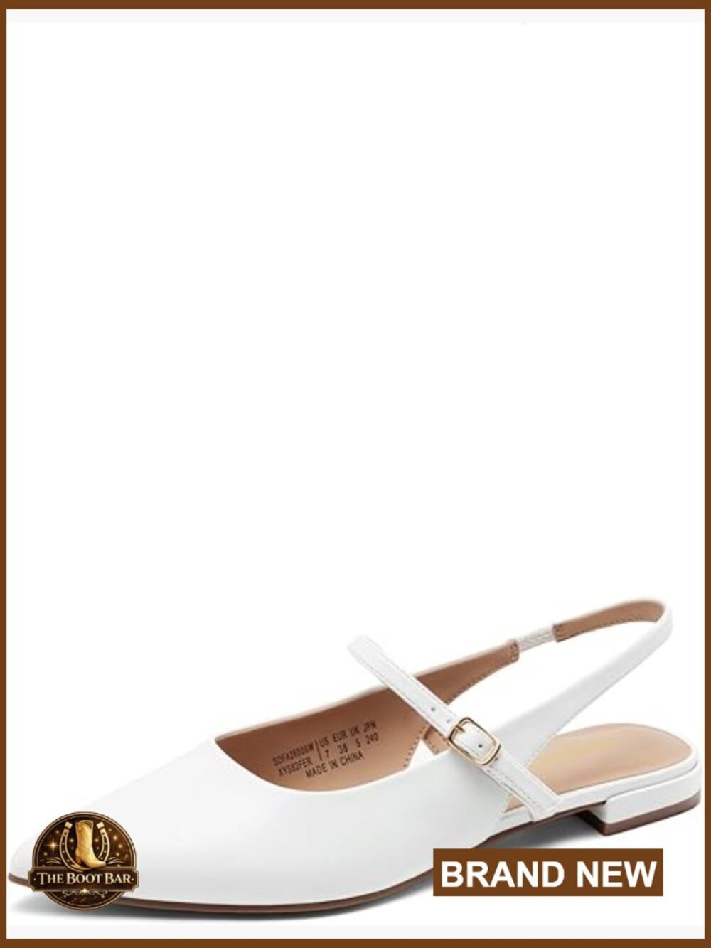Slingback Pointed Toe Flats Ballet Mary Jane Shoes with Buckle Strap